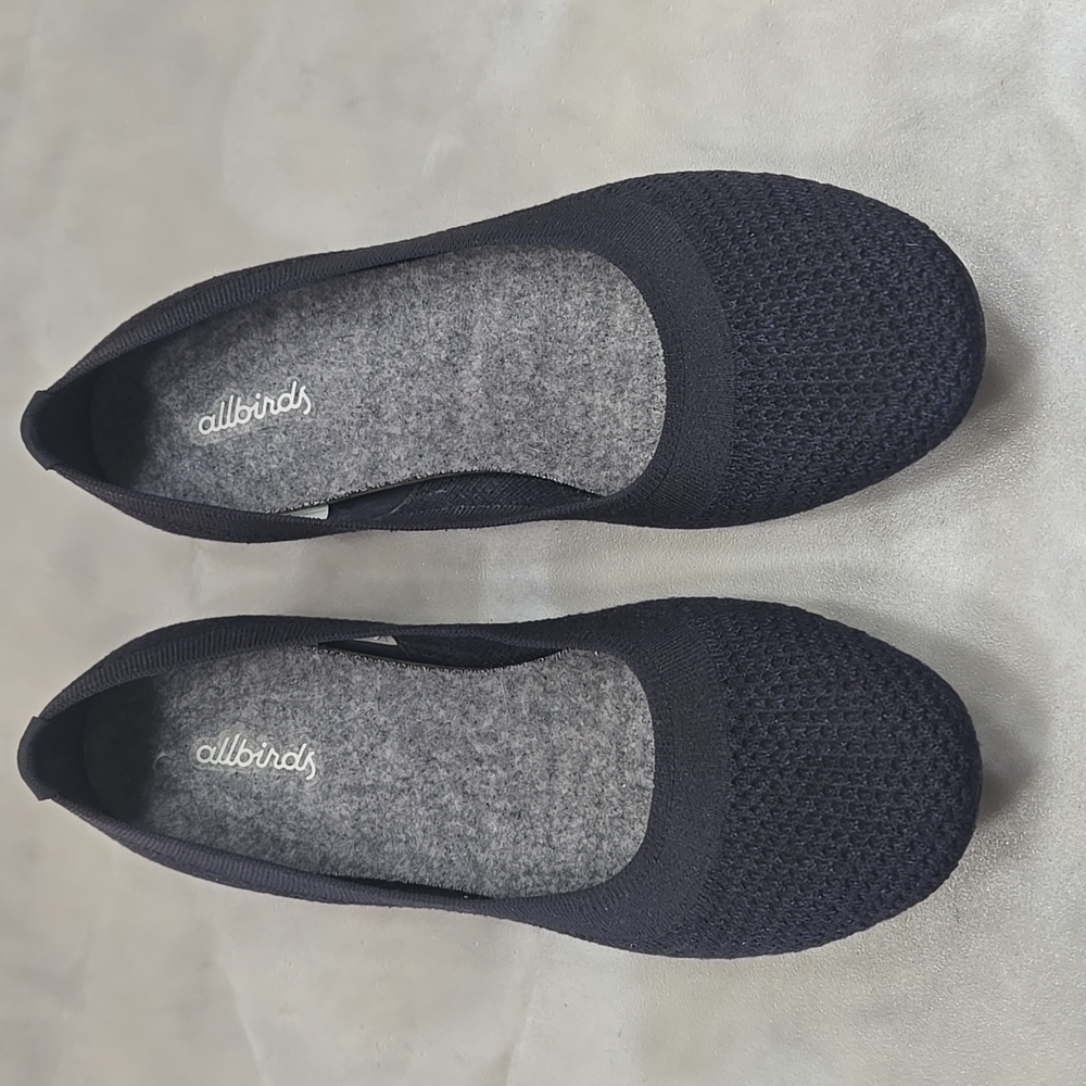 Allbirds Womens Tree Breezers Navy Ballet  Slip Ons Flats